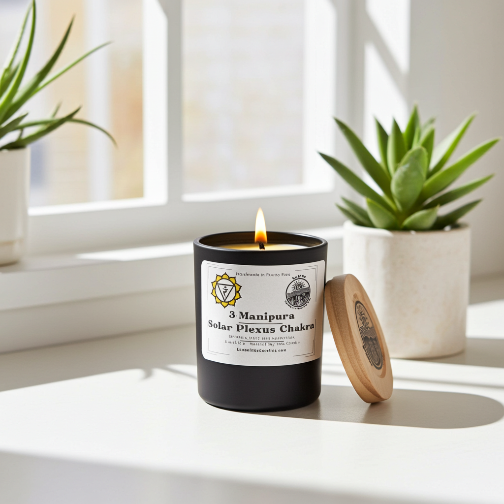 Solar Plexus Chakra Manipura on white counter