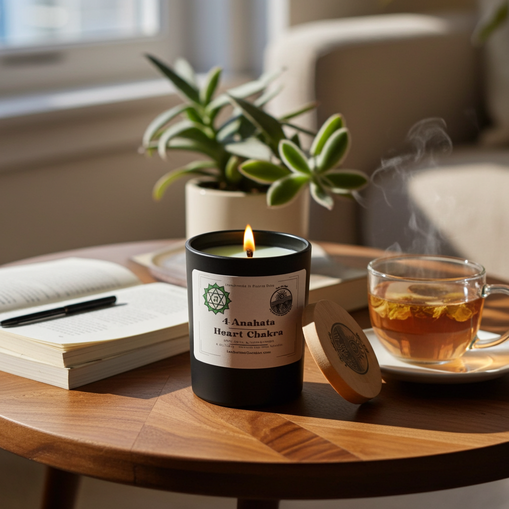 4. Heart Chakra 6 oz net wt. Candle (Anahata)