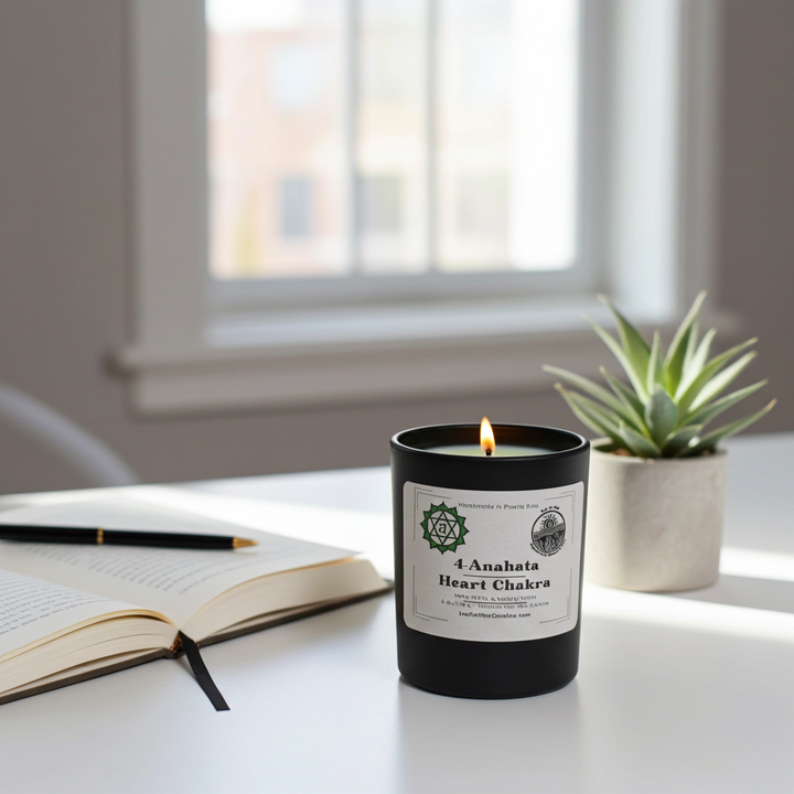 4. Heart Chakra 6 oz net wt. Candle (Anahata)