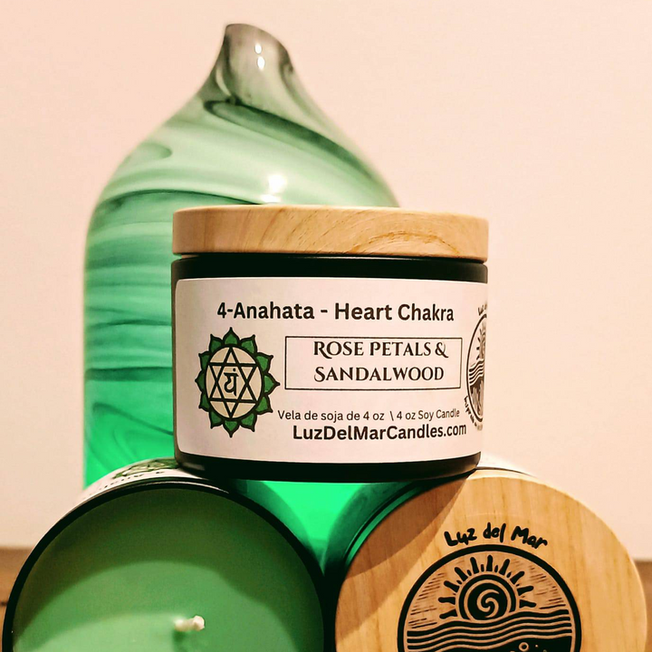 4. Vela de 4 oz para el chakra del corazón (Anahata)