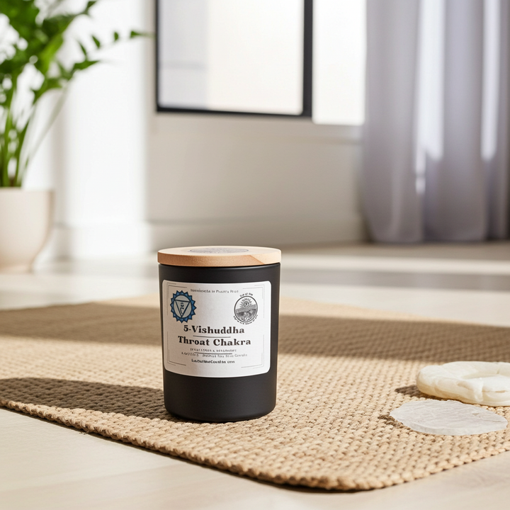 5. Throat Chakra 6 oz net wt. Candle (Vishuddha)