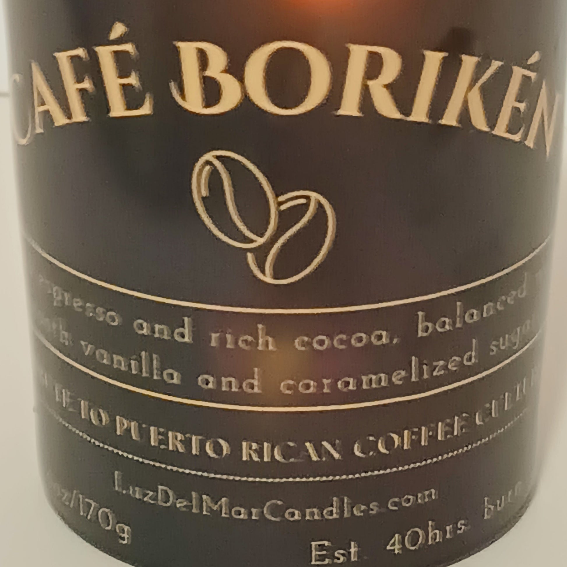 Coffee Mocha Candle - coffee bean logo close up