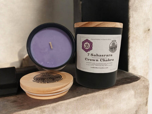 7. Crown Chakra 6 oz net wt. Candle (Sahasrara) - Luz Del Mar
