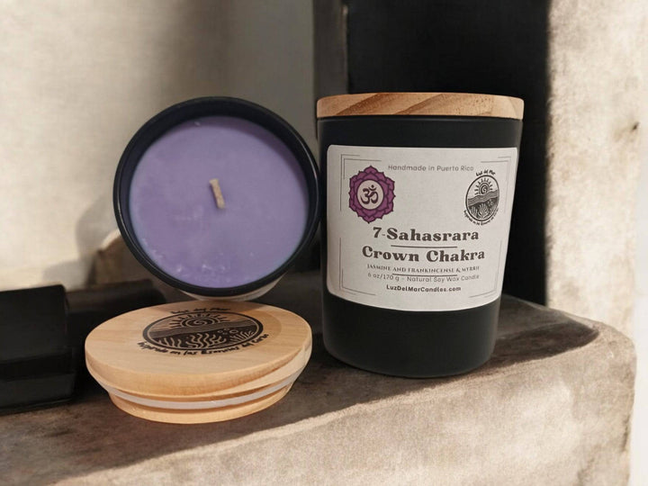 7. Crown Chakra 6 oz net wt. Candle (Sahasrara) - Luz Del Mar
