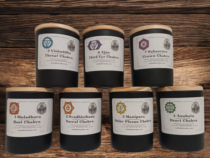 Full Set of 7 Chakra Candles (6 oz net wt. Each) - Luz Del Mar