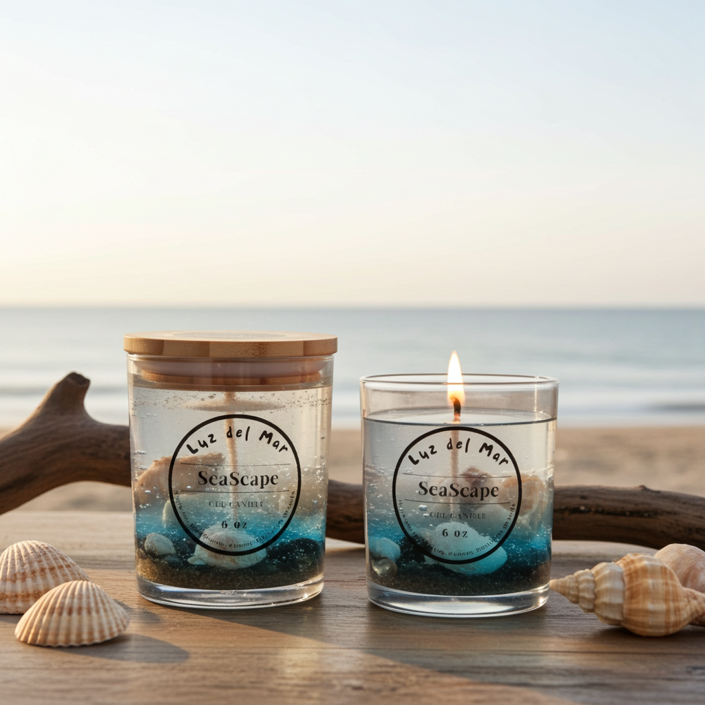 Seascape Gel Candle - Blue Lagoon - 8 oz net wt.