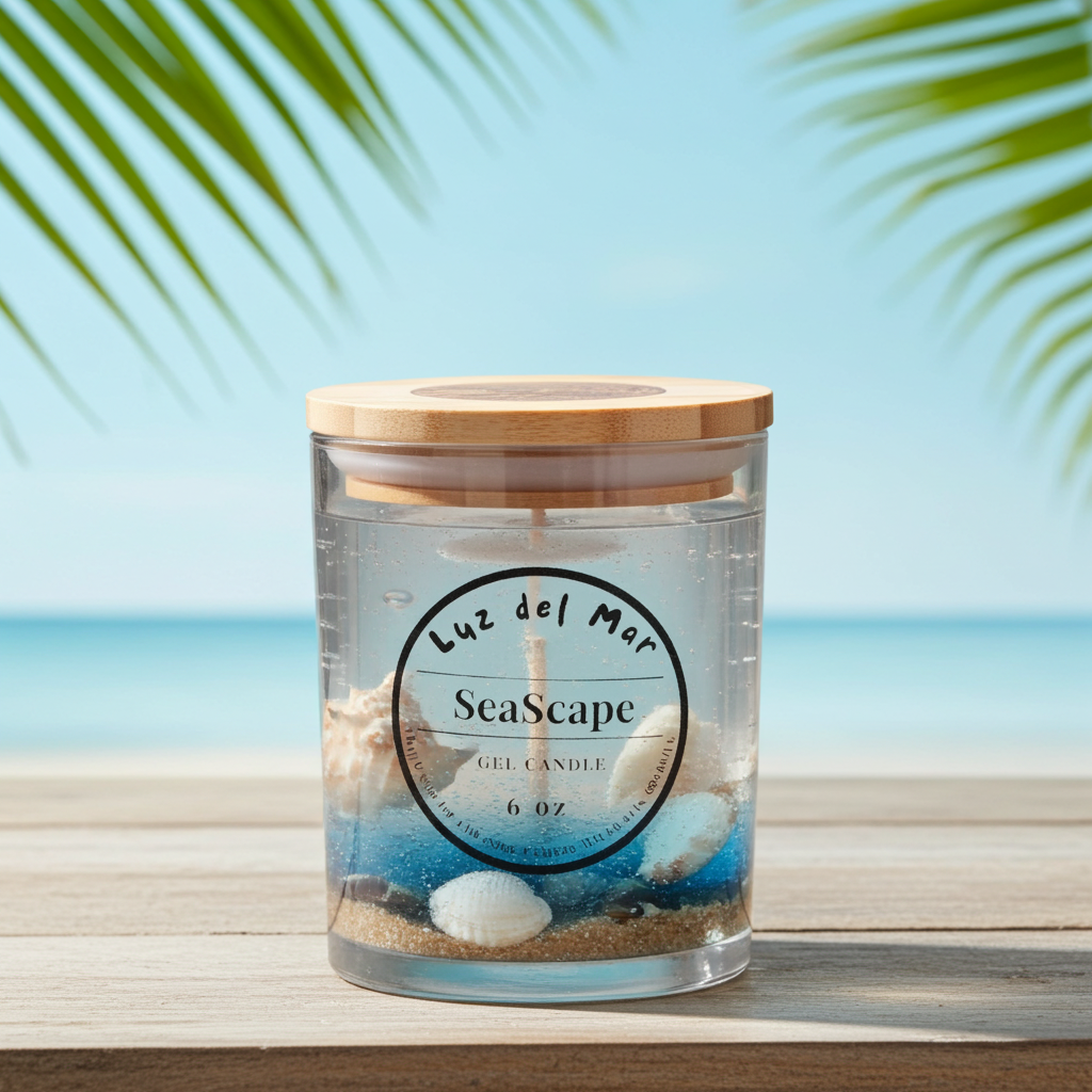 Seascape Gel Candle - Blue Lagoon - 8 oz net wt.