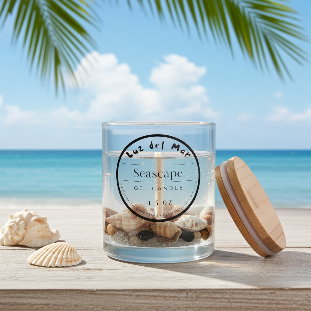 Seascape Gel Candle - Blue Sky - 8 oz net wt.