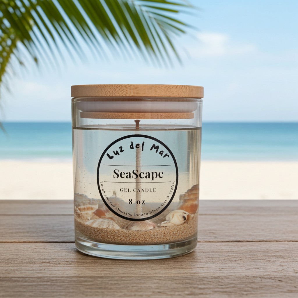Seascape Gel Candle - Clear - 8 oz net wt.